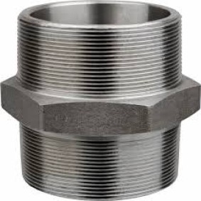 MS THREADED HEX NIPPLE